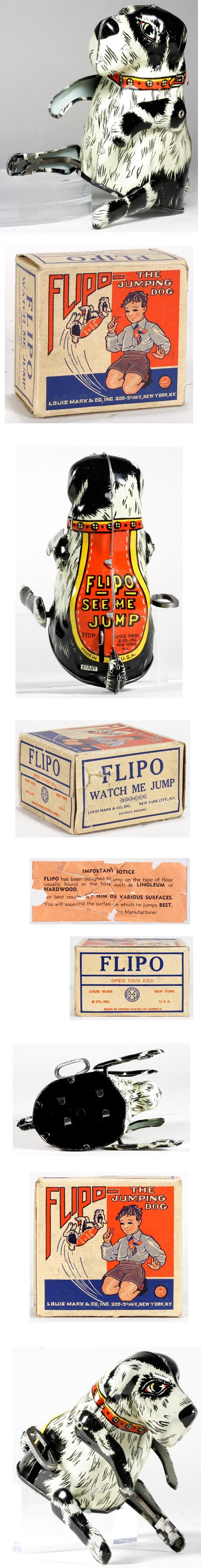 1940 Marx, Flipo the Jumping Dog in Original Box